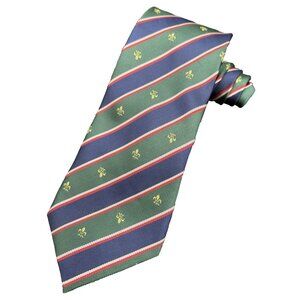 REPP Men's Tie Blue Green Stripes Handmade Microfiber Preppy 3.25" x 61"